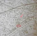 上福島南の田辺聖子さんの生家を示した昭和46年の地図