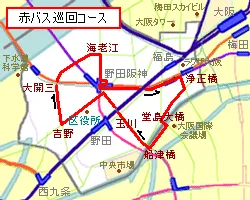 赤バス 福島ループのコース圖